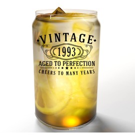 Vintage 1993 Printed 16oz Can Glass - 32nd Birthday Gifts for Women Men - Cheers to 32 years old - 32nd decorations for her him - Best Engraved Coffee Beer Gift ideas - Mom Dad 2.0