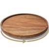 VERTORGAN Lazy Susan Organizer for Kitchen, Acacia Wood Turntable for