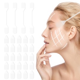 Gsrhzd Face Lift Tape, Face Tape, 20Pcs Skimpy Invisible Face Tapes for Lifting Sagging Skin and Wrinkles with 4 Transparent Rope, Elastic Soft skin-friendly Face Tape Lift for Face Neck Eye