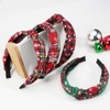 Jocbean Christmas Plaid Headband for Women Snowflake Knot Wide Hairband