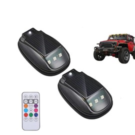 Wireless Solar Cab Lights for Truck, 2PCS Car Roof 8 Colors Strobe Light with Remote Control, No Drill Waterproof Solar Powered Cab Lights, LED Marker Light for Motorcycle Vehicle Truck