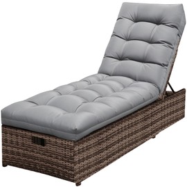 DANGHOOGY Outdoor Lounge Chair Cushions, Chaise Lounge Cushions for Outdoor Furniture, Waterproof Zero Gravity Lounge Chair Cushion 71 x 21 x 4 Inches, Grey