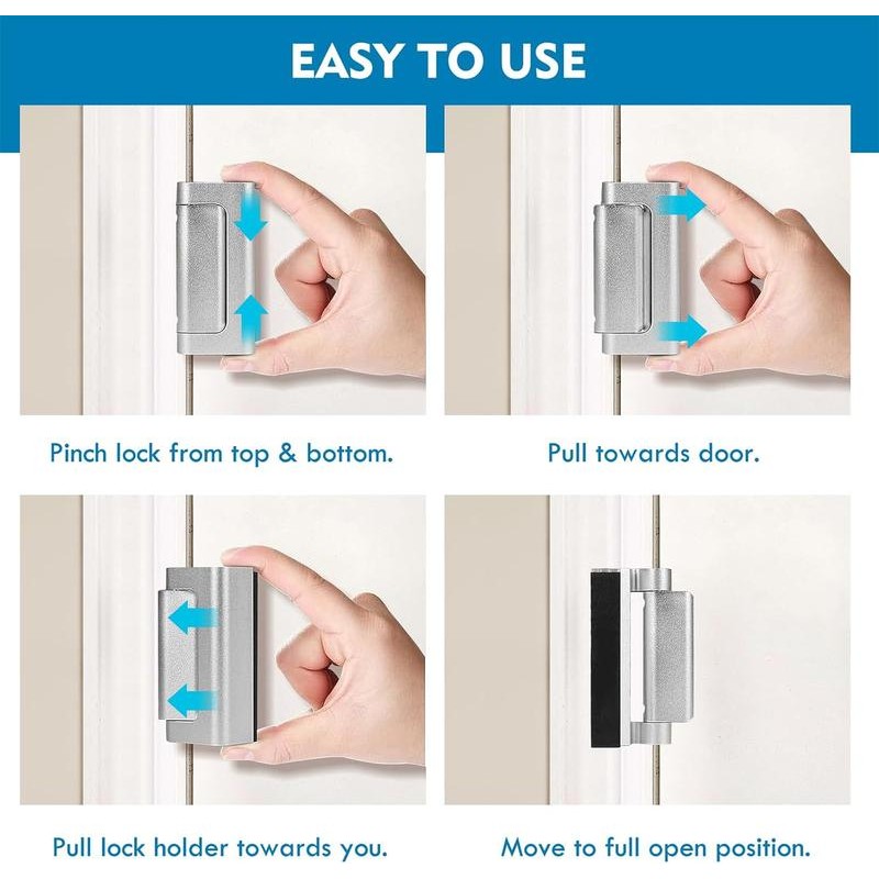 Home Security Door Reinforcement Lock 3 Pack Door Security Lock
