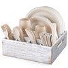 ALELION Rustic White Utensil Holder for Party - Paper Plate