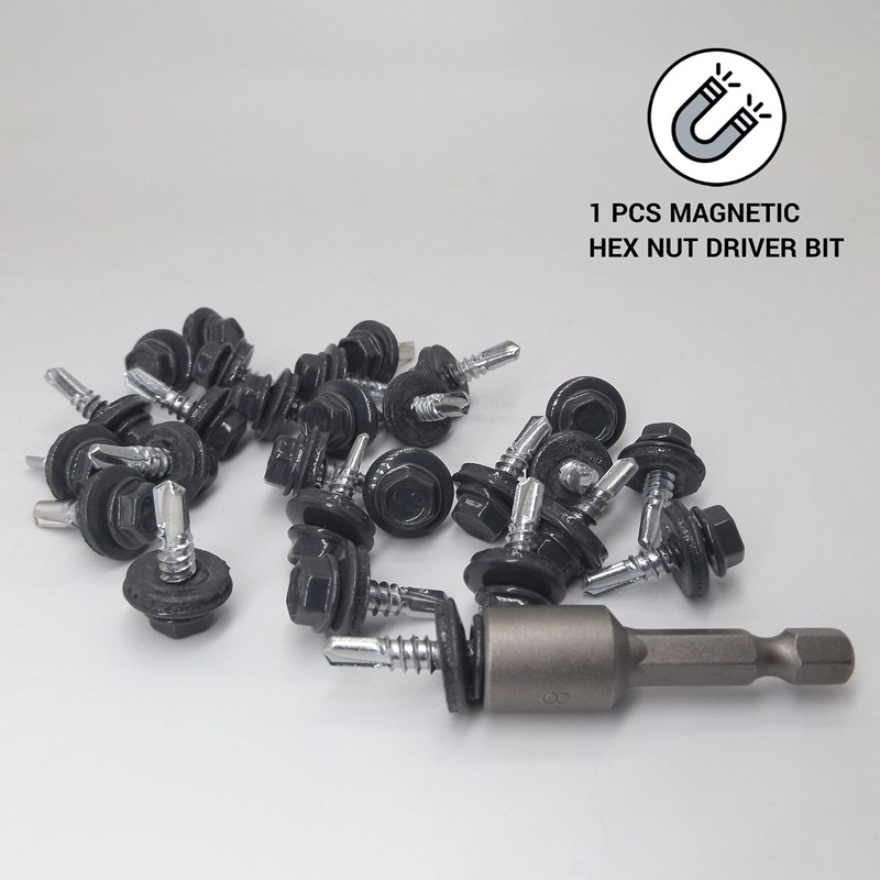 Marcopol Pack of 25 Metal Roofing Screws 4.8 x 19