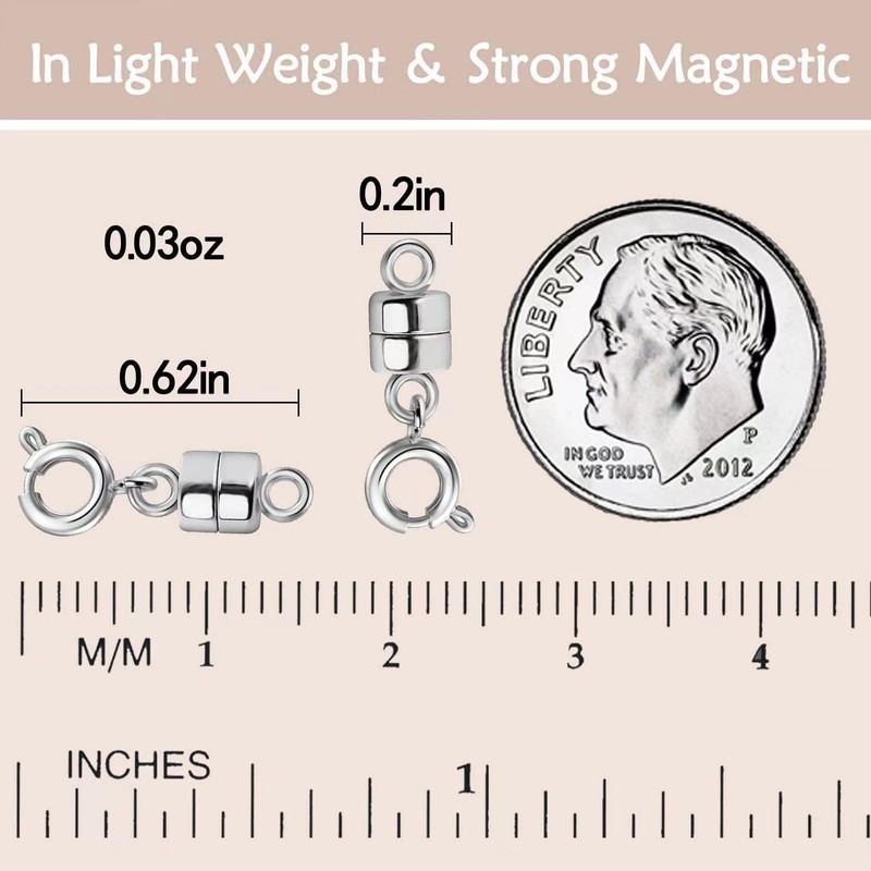 OHINGLT Strong Magnetic Necklace Clasps and Closures,Gold and Silver Plated