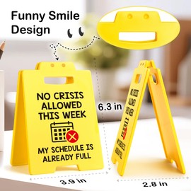 Funny Office Decor Boss Sign for Women Men, Bosses Day Gifts for Therapist Manager Supervisor Principal Admin, Christmas White Elephant Gift for Teachers, Office Cubicle Accessories Yellow Desk Sign