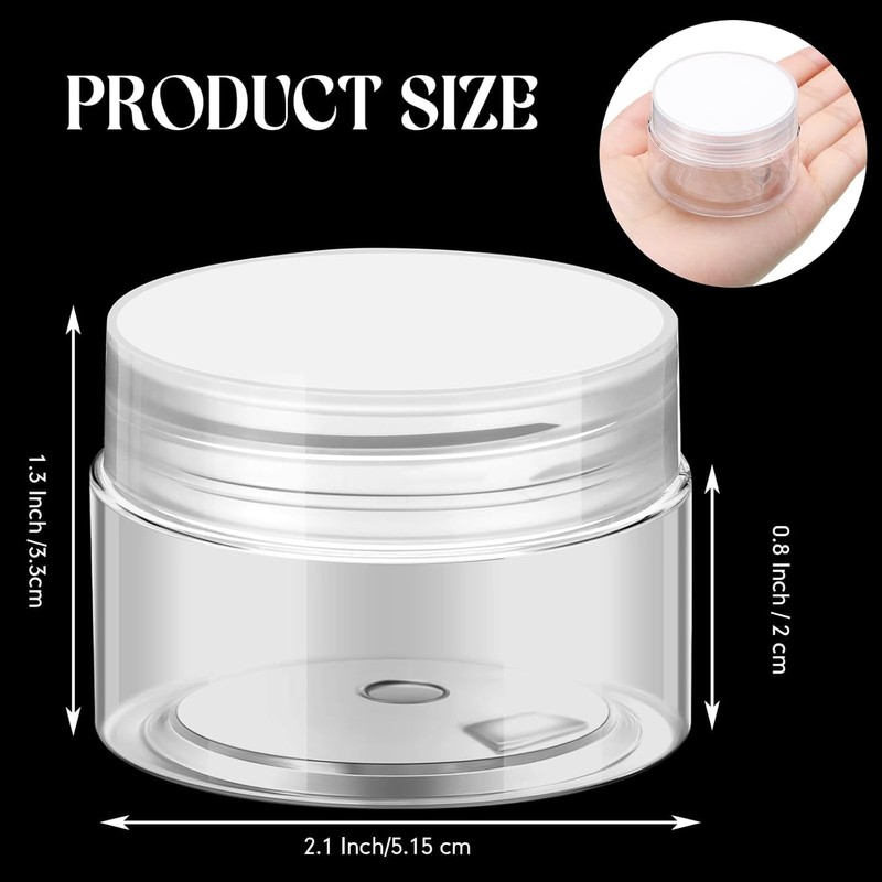 SATINIOR 6 Pack 1 oz Plastic Jars Containers with Lids