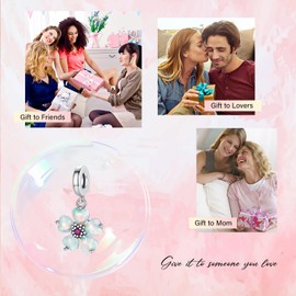 Amuefer Love Charms for Bracelets Sterling Silver Splittable Heart Best Friends Rose Gold Wedding Bells Infinity Clover Horseshoe Couple Dangle Pendant for Valentine's Day Necklaces for Women, Silver,
