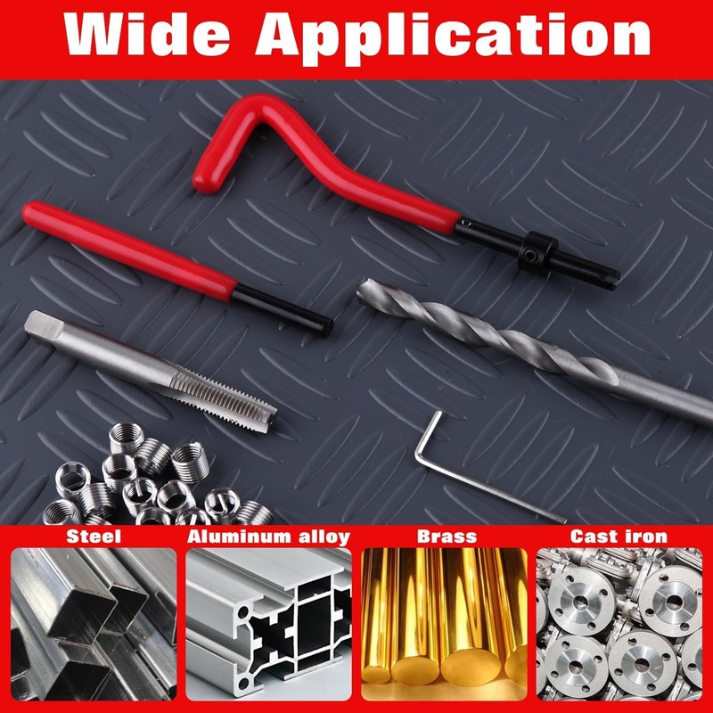 LEONTOOL 30 Pieces M8 x 1.25 Helicoil Thread Repair Kit,