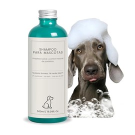 Loren Mos. Shampoo para Perros con Control Natural de Parásitos – pH Equilibrado, Apto para Piel Sensible – Uso Diario – 500ml – Fórmula con Neem, Romero, Té Verde y Quassia