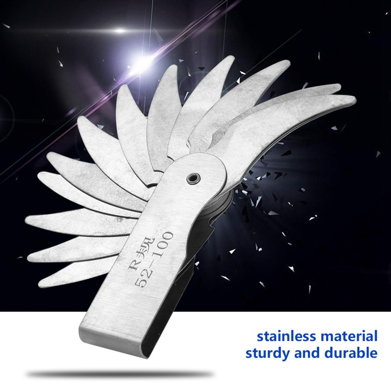 Stainless Steel Radius Fillet Gauge External Internal Concave Convex Measuring