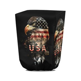 FUIALDOLG Electric Tongue Jack Cover 300D Polyester,Eagle American Flag RV Accessories Universal Trailer RV Electric Tongue Jack Protective Cover, 14″(H) x 5.7″(W) x 10.6″(D)