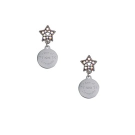 Delight Jewelry Stainless Steel Disc Class of 2023 Midnight Dream Big Star Post Earrings