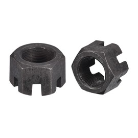 Awclub Hexagon Slotted Nuts with Fine Thread, M8 x 1mm GB58 Carbon Steel Hex Castle Nuts Black - Pack of 20