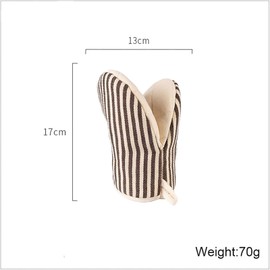 1 Pair Mini Oven Mitts,High Heat Resistant Oven Gloves,Kitchen Short Oven Mit with Hanging Loop for BBQ, Baking, Cooking and Grilling, (Khaki)