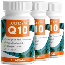Q10 Kapseln hochdosiert 360x mit 200mg Coenzym Q10 pro Kapsel - hochwertiges Coenzym Q10 (vegan) aus Fermentation - ohne unerwünschte Zusätze - laborgeprüft mit Zertifikat - Vorrat für 12 Monate