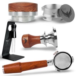54mm Breville Espresso Machine Tools Kit by KNODOS: Calibrated Tamper, Bottomless Portafilter, WDT Tool, Dosing Funnel, Puck Screen and Distribution Tool Premium Barista Tools 6pcs
