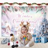 MEHOFOND 7x5ft Winter Onederland Backdrop for Pink Winter Happy 1st