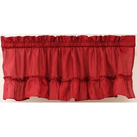 The_Curtain_Shop Stacey Solid Insert Valance 54Wx13L Red