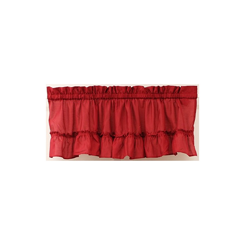 The_Curtain_Shop Stacey Solid Insert Valance 54Wx13L Red
