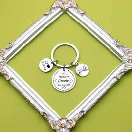 YJYJZX Schlüsselanhänger Geschenk für Cousin – Vatertag, Geburtstag, Weihnachten und Familie