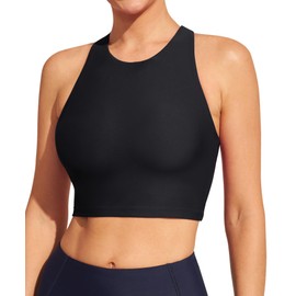 Ewedoos Women's Swim Bra Adjustable Strap Padded Sports Bra Swimsuit Top Swimming Bra Modest Swim Tops Women Top Only Black