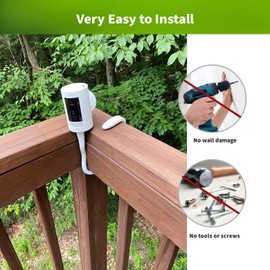 2 Pack Flexible Twist Mount for Ring Stick Up Cam, Ring Indoor Cam(1st Gen), Arlo Pro & Ultra, No-Drill Gooseneck Mount Bracket for Railings, Trees, Fences – Weatherproof, Tool-Free Installation