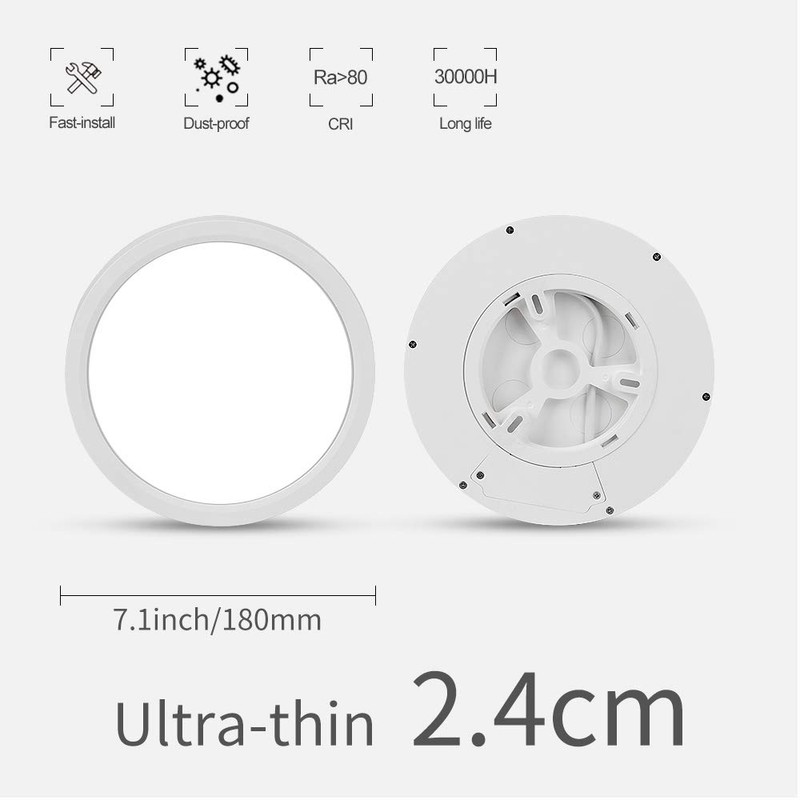LVL LED Ceiling Light 12W 1100lm Natural White 4000K Round