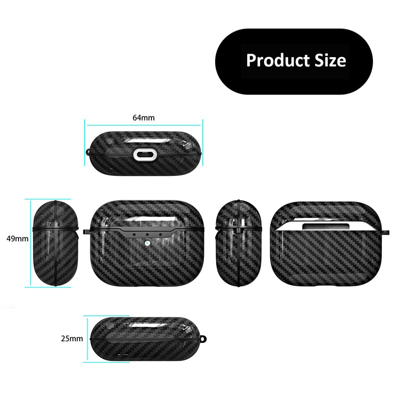 AKABEILA Case for AirPods Pro 2019 Case Cover with Carabiner