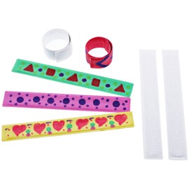 Mia May Buttons Snap Bracelets for Painting (Pack of 10) Metal Bracelets with Fabric Cover) - Party Bag for Children, small