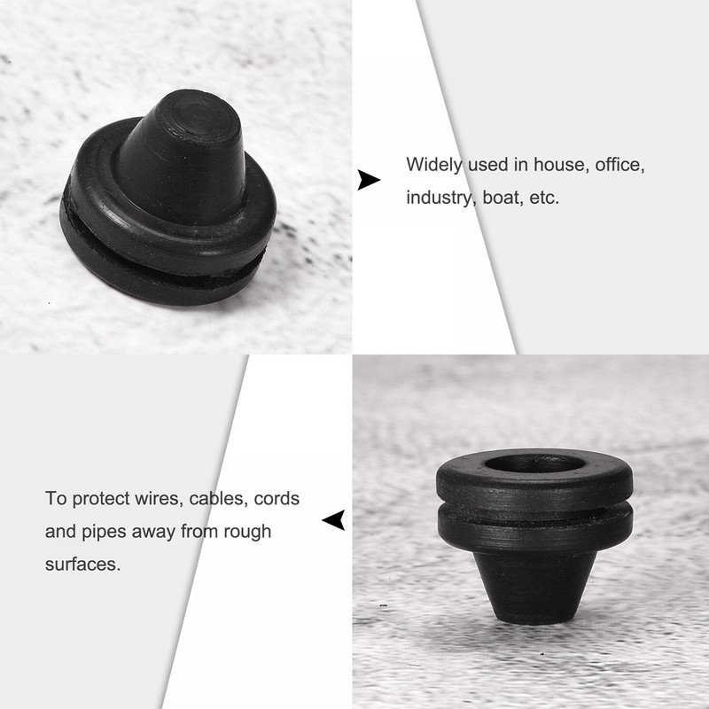 sourcing map Pack of 4 Rubber Grommets Wire Protection Thick