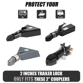 NiwNiw 2178-B Heavy Duty Trailer Hitch Lock 2 Inch Bulldog or Ram Ball Coupler Anti-Theft,Travel RV/Camper/Boat/Truck/ATV/UTV/Flatbed/Cargo/Dump/Utility Trailer Tongue Lock Secure Design