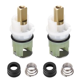 Kootesday RP25513 Faucet Replacement Assembly for Delta Bathroom Faucet 3 Hole, 2 Handle Faucet Repair Kit for Delta, Includes RP24096 Cartridge, RP4993 Seat and Spring, RP24097 1/4 Turn Stop, 2 Pack