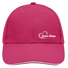 Huuraa Cappy Hat Bonus Mum Heart Unisex Cap Size with Motif for Stepmother Gift Idea for Friends and Family, Pink/white