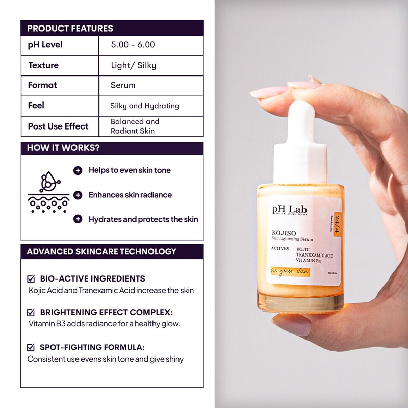 pH Lab Kojiso Skin Serum, Even Skin Tone (Pack of