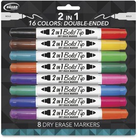 The Board Dudes SRX 2-in-1 Double Sided Dry Erase Markers 42402BDUA-24