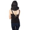 TOP HEADWEAR Womens Infinity Loop Hoodie Scarf Black/Charcoal