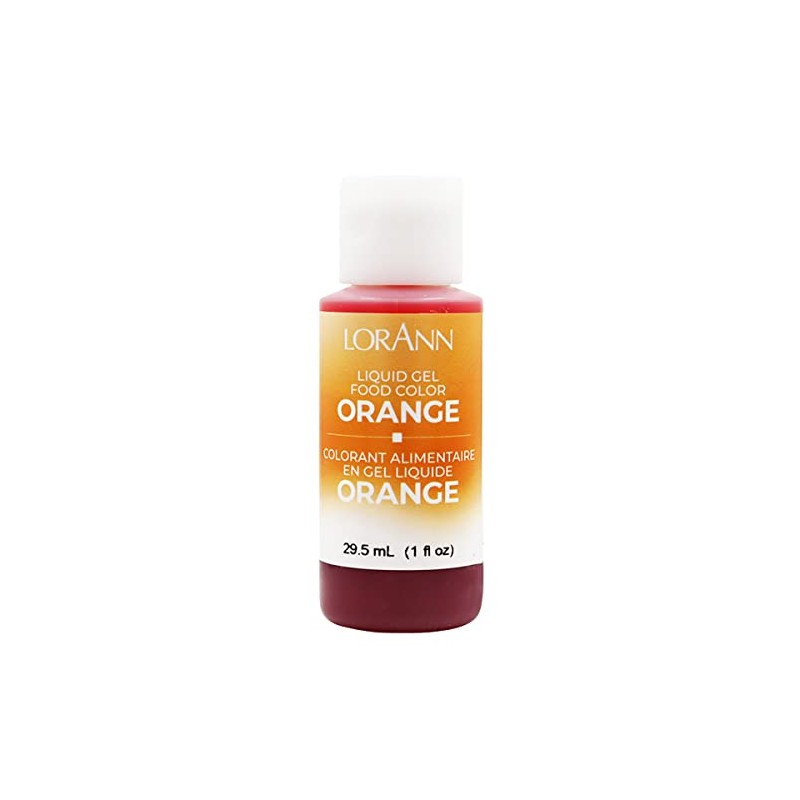 LorAnn Orange Liquid Gel Color, 1 ounce squeeze bottle