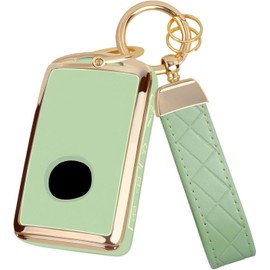 FT FUNTOR for Mazda Key Fob Cover,Compatible with Mazda 3/6/3 Hatchback/CX-5/CX-6/CX-9/CX30/CX-50/CX-70/CX-90,4 Buttons TPU Key Cover with Golden Edge (A-Green)