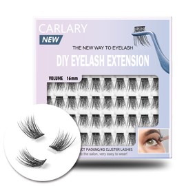 Lash Clusters, DIY Eyelash Extension, Reusable Volume Individual Lashes, Wispy Artificial Natural Look for Cluster Lashes, C Curl Lashes Pack (Volume-16mm)