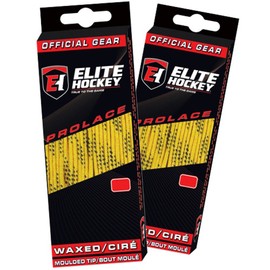 Elite Hockey Prolace Waxed Hockey Laces - Set of 2 Pairs (Yellow, 96")