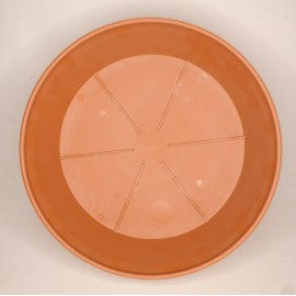 Unbranded Heavy Duty Plastic 14" Diameter Saucer Terracotta Color #03511450158