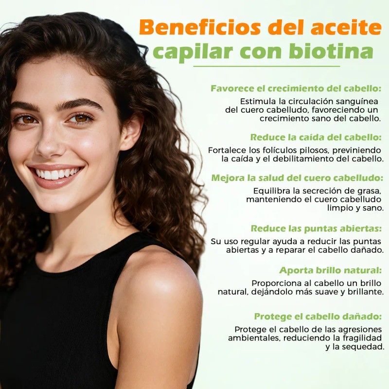 Aceite De Biotina Natural 150ml Crecimiento Del Cabello