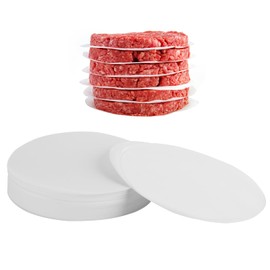 Yenmoz 500 PCS 5.1 Inch Hamburger Patty Paper White Parchment Paper Rounds Non-Stick Food Grade Burger Paper Sheets for Preparing and Storaging Patties Bakings and More