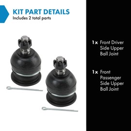 TRQ Front Upper Ball Joint Set Compatible with 90-14 Acura 88-12 Honda