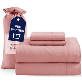 Casa Platino Bedding Sheets & Pillowcases, Pre-Washed Ultra Soft & Breathable Bed Sheets King, Brushed Microfiber Sheet Set, Fade Resistant King Size Sheets Set with Deep Pockets - Rose Dawn