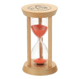 PATIKIL 3 Minutes Sand Timer, 1 Pcs Wooden Sand Watch High Glass Sandglass Timer for Living Room Home Office Restaurant Decoration, Red