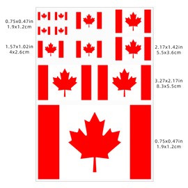 Canada Flag Sticker, Canada Day Decorations, Maple Leaf Canada Stickers and Decals, Waterproof Canadian Flag Stickers for Car Truck Bumper Laptop Window (A)
