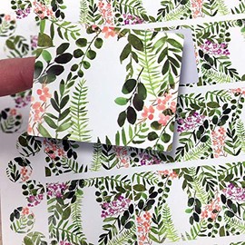 45 Meadow Poly Weatherproof Labels + Bonus Round Stickers - for Essential Oil Aromatherapy Bottle or Lip Balm Labels by Rivertree Life